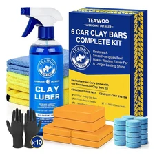 Car Clay Bars Kit - 6 Bars & 20 Lubricant Tablets for Detailing Clean