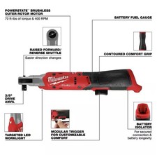 Milwaukee 3053-20 M12 Fuel 38 Cordless Ratchet Bare Tool 70 Ft-lb - Nib Milwaukee 3053-20 M12 Fuel 38 Cordless Ratchet Bare Tool 70 Ft-lb - Nib