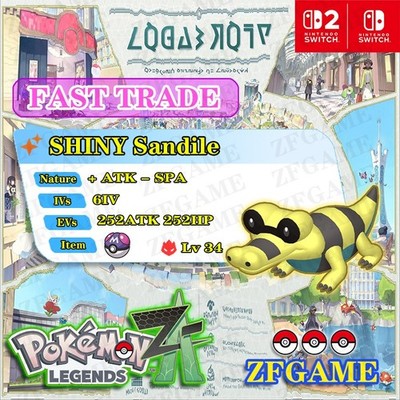  6IV SHINY Sandile + EVS   POKEMON LEGENDS ZA Online delivery ALPHA