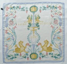 Joop Tuch Sans Sousi Seide, Cellophan Hellblau Blumen Durchsichtig Ungetragen