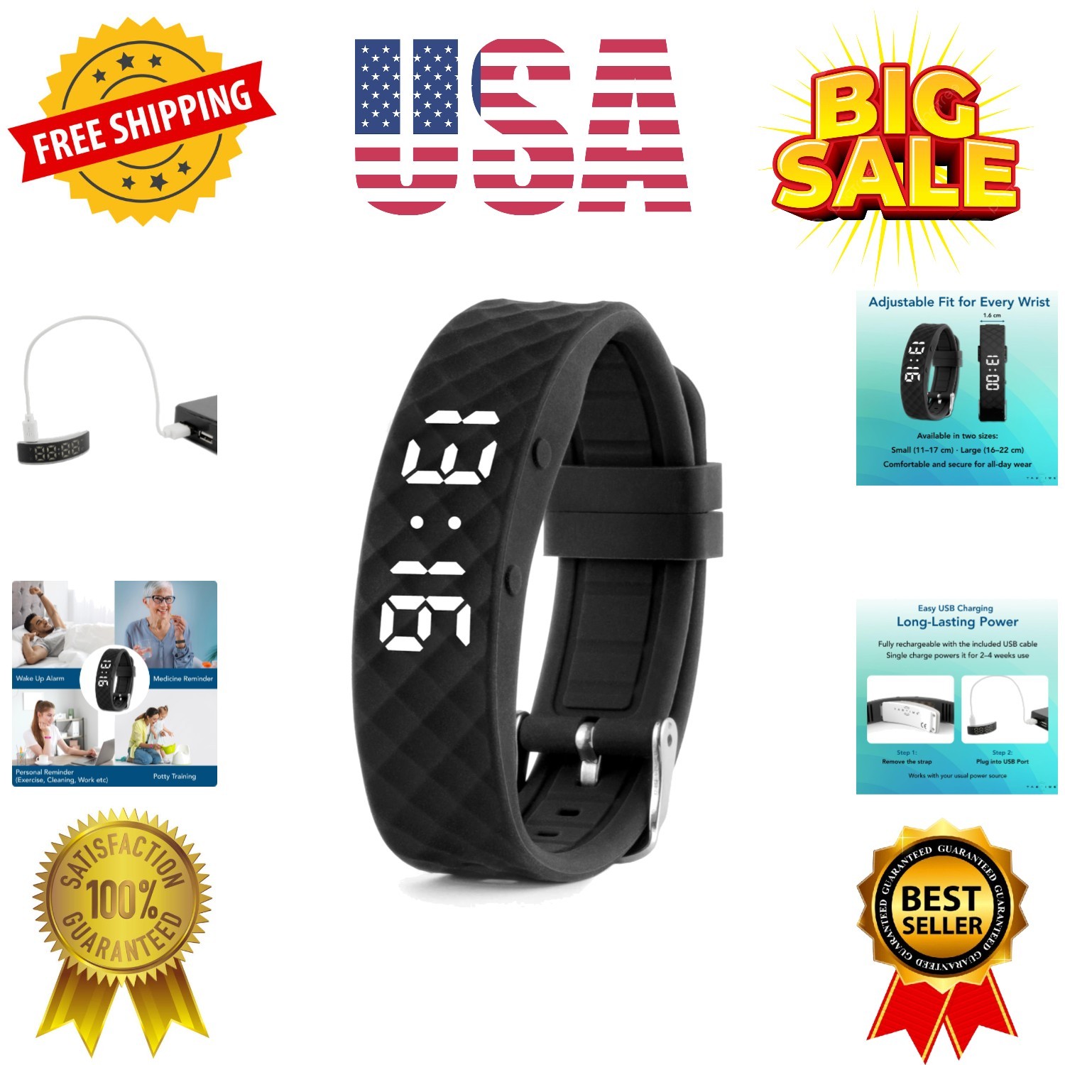 Сигнализация Vibrating Alarm Reminder Watch -
