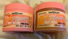 Soap & Glory Peach Please Body Scrub & Body Butter 300ml Each - Limited Edition