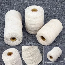 1mm-3mm Cotton Rope Natural Woven Cord Twine Sash Rope Craft String Multi Use