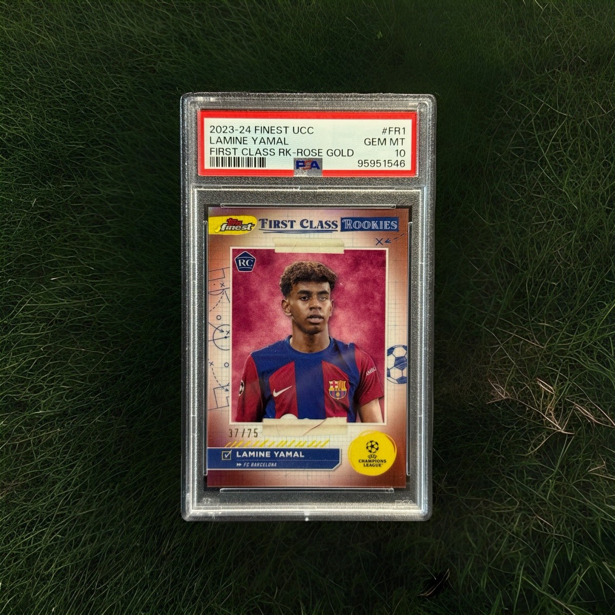 2023-24 Topps Finest UCC First Class RC Lamine Yamal Rose Gold /75 