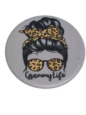 GrammyLife PopSocket Grip – Leopard Print Sunglasses & Messy Bun