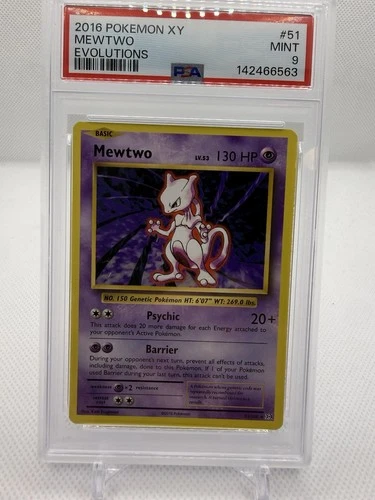 Pokémon XY Evolutions, Mewtwo #51, PSA Mint 9 x4 Quantity