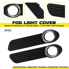2x Front Fog Light Cover Bezels Black w/ Chrome Trim For Toyota Avalon 2008-2010