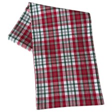 Home Collection Christmas Plaid Cotton Table Runner, Red  Green 14" x 72"