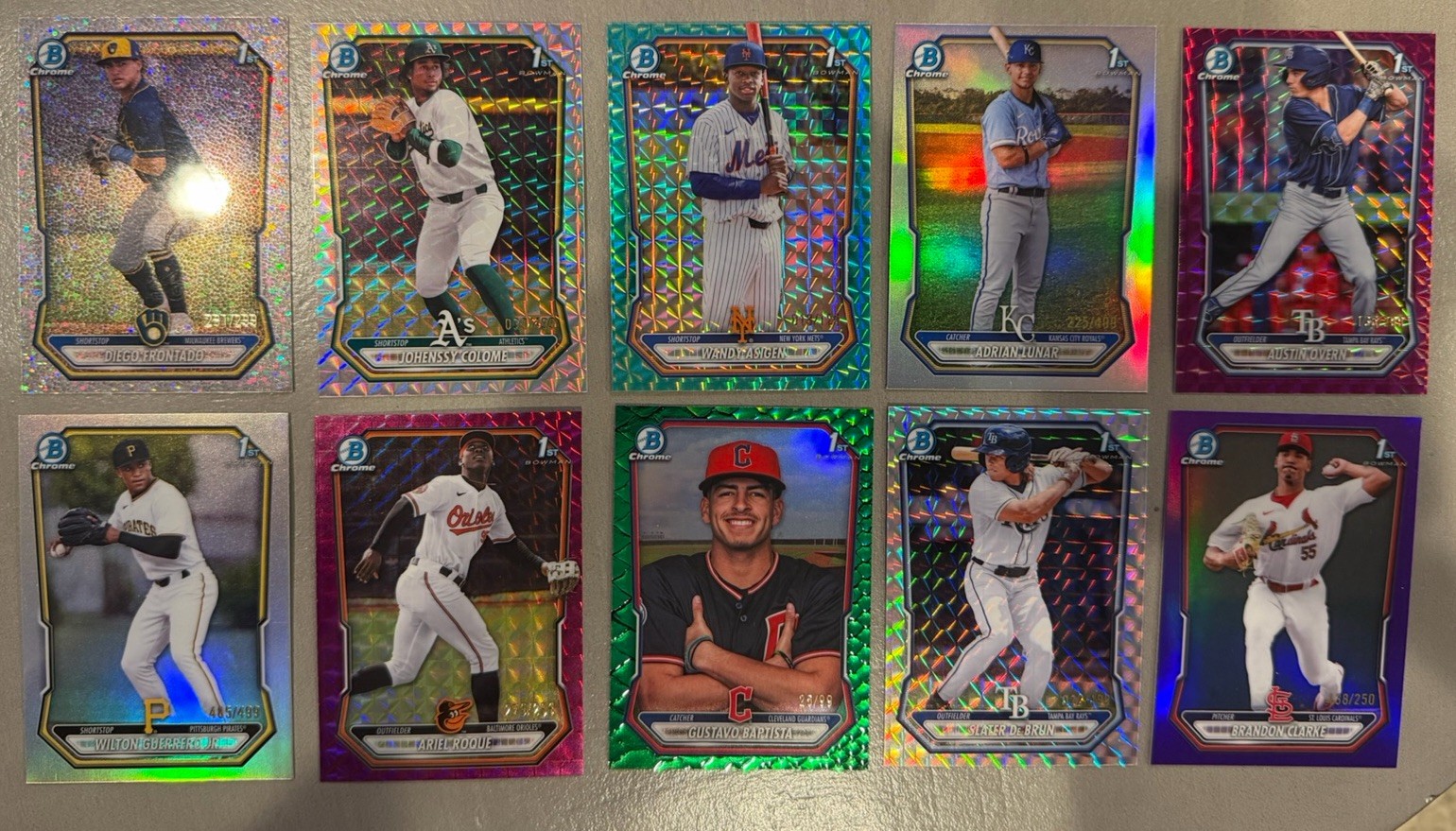 🔥(10) 2026 Bowman Chrome 1st Bowman #’d Refractors WANDY, COLOME, DE BRUN, +🔥