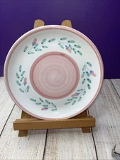 Caleca pottery PINK GARLAND 8 1/4" Salad Plates Italy