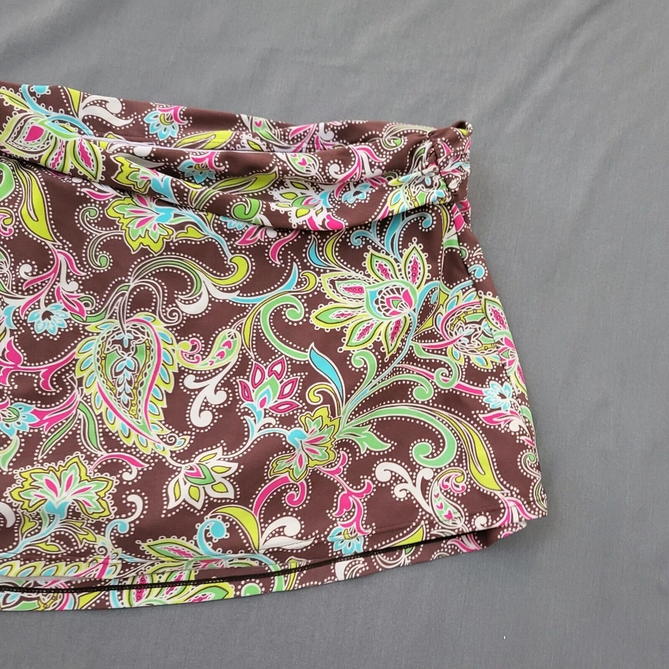 Traje de baño Athleta para mujer grande L bikini parte inferior falda elástica cachemira multicolor Foto 3 de 4