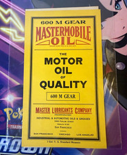 Mastermobile 600 M Gear Motor Oil Quality Advertising Label Yellow Red Black
