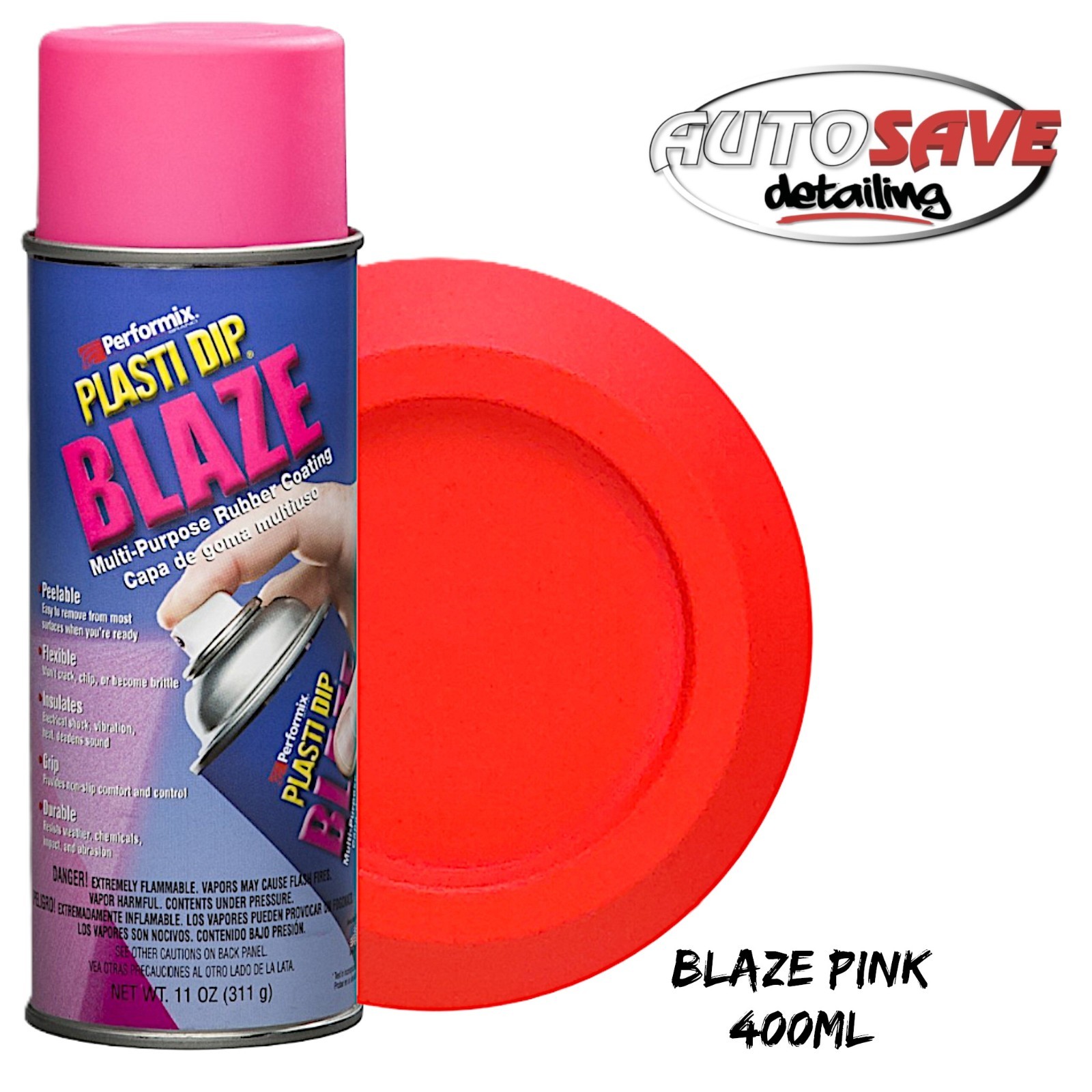 Plasti Dip - Blaze Pink |400ml |Fluorescent Aerosol |Air-Dried |Flexible