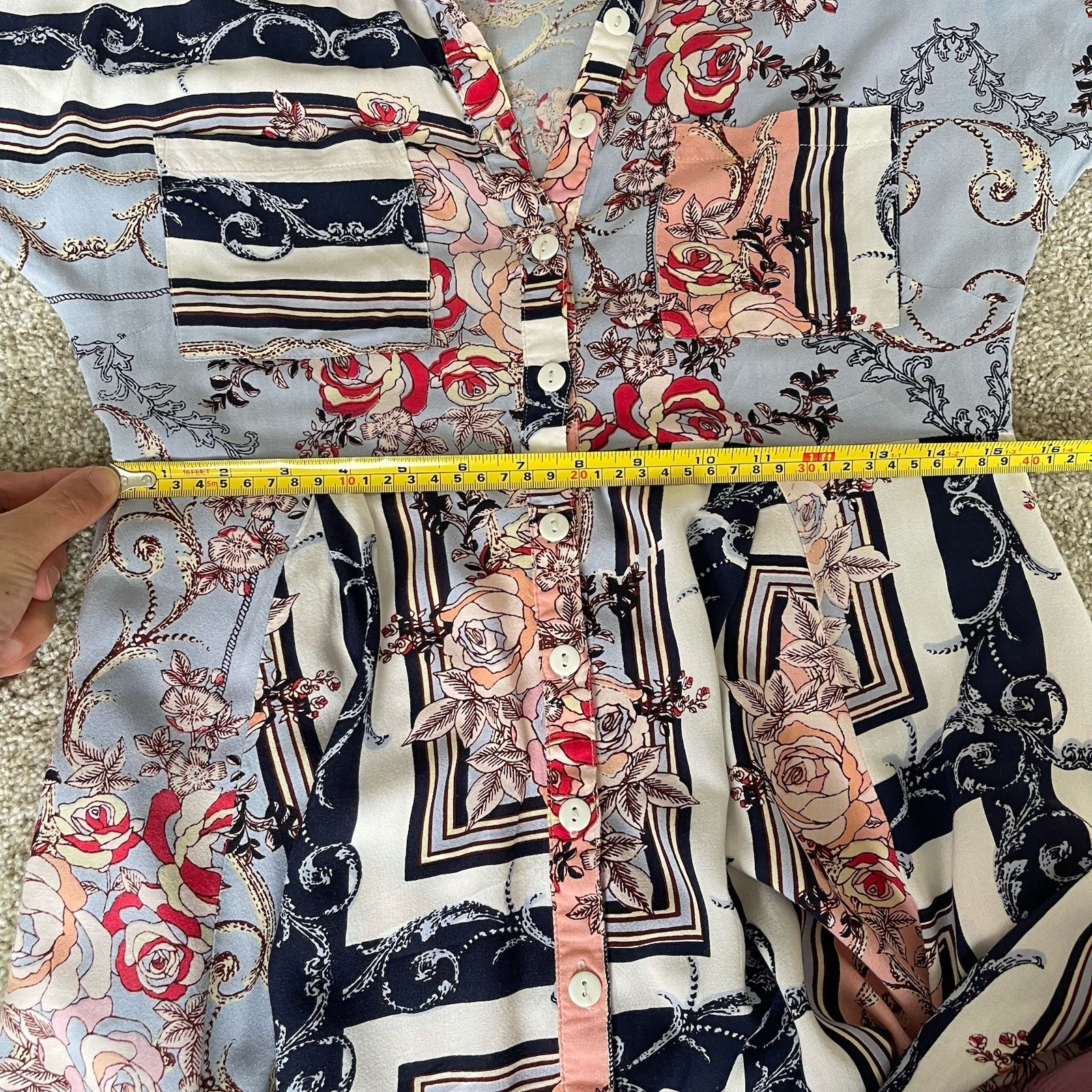 LOV by Westside Patchwork Mixed Print Floral Boho… - image 14