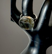 Large Labradorite Ring Set In 925 Sterling Silver Sz 9 statement Peice NWT