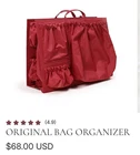 New Tote Savvy Original 11-Pocket Diaper Bag Insert Purse Organizer Red nylon 