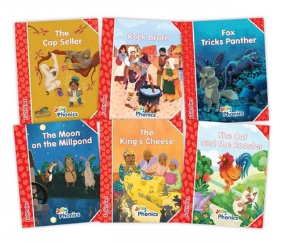 Jolly Phonics Folktales Red Readers (Level 1) Complete Set (1-6): in Precursive