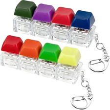 2 PCS Keyboard Fidget Toy, Keyboard Fidget Keychain 4-in-1 Keyboard Decompressio