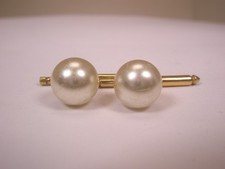 SINGLES 2 5/16" White Faux Pearls Vintage Formal Tuxedo Prom Shirt Stud a209