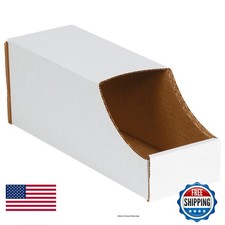Box USA 4x12x4.5 White Stackable Storage Bins 50-Pack