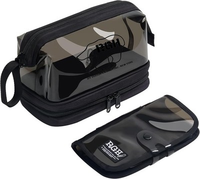 Rough Enough Clear Cosmetic Bag for Women and Men, Leakproof Travel Black 