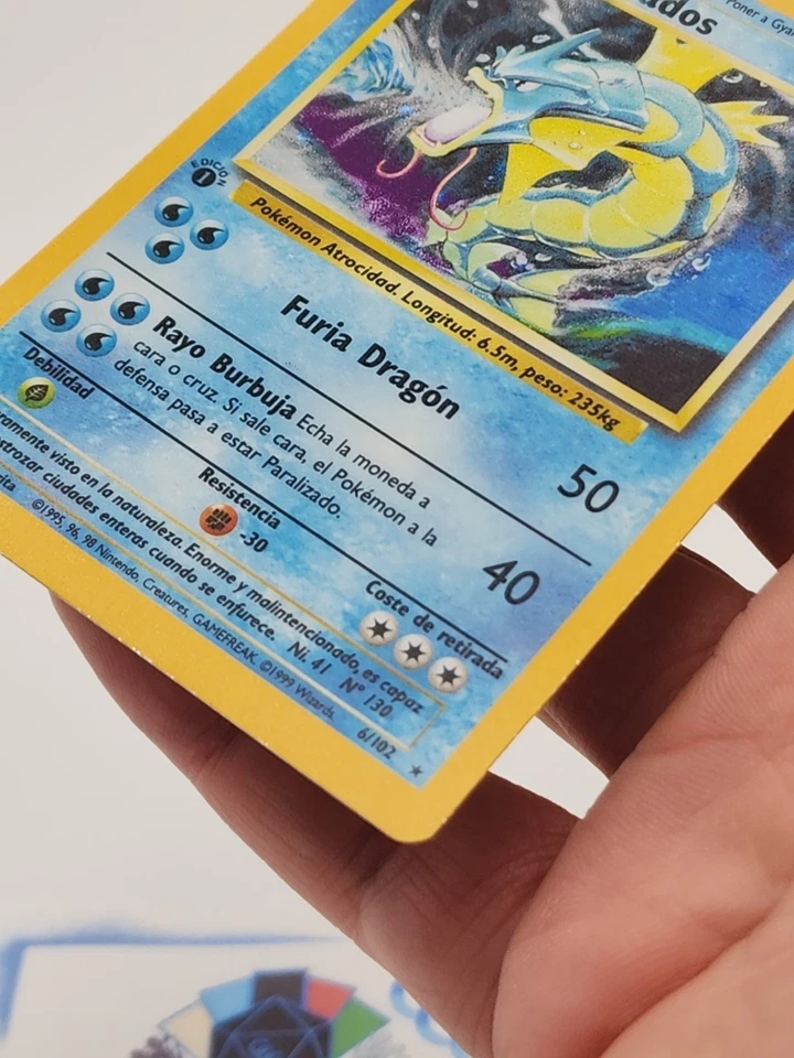 Gyarados 6/102 MISCUT SPANISH 1ST EDITION WOTC POKEMON Base Set *CCGHouse* SA - Image 3 of 4