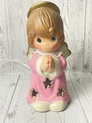 Vintage Precious Moments Praying Angel Lamp Light Up Nightlight