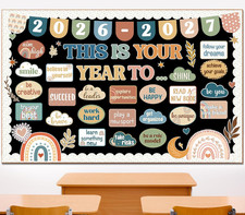 Classroom Bulletin Board Set Boho Motivational This is Your Year Decoration R...