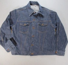 Vintage Roebucks 12 GA Selvedge Denim Jean Jacket Mens Medium Blue Sears USA 70s