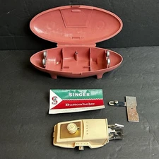 Vintage Singer Sewing Machine Slant Needle Buttonholer Attachment 