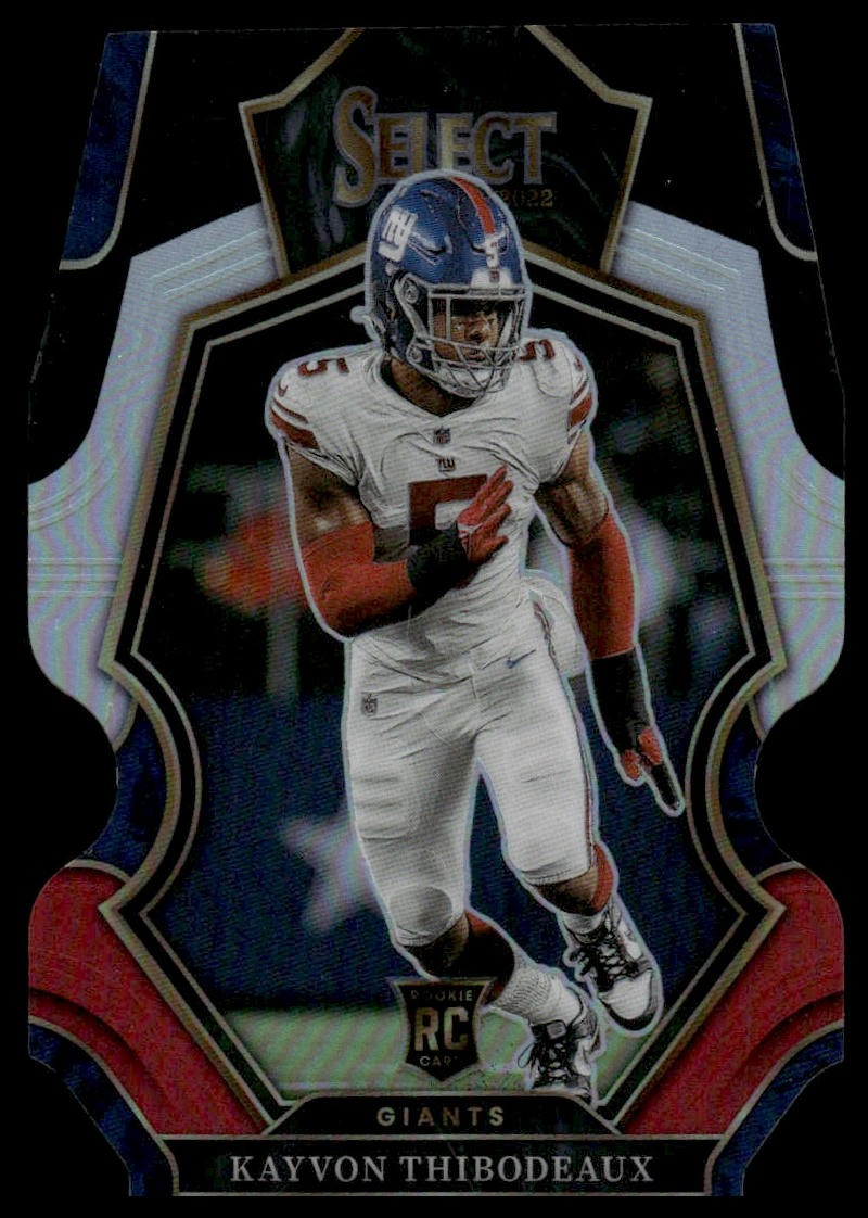 2022 Panini Select #175 Kayvon Thibodeaux RC Black and Red Prizm Die Cut Giants
