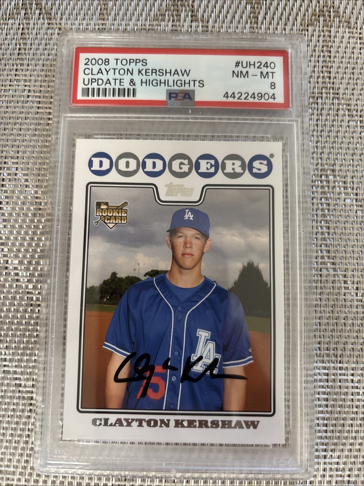 2008 Topps UpDate And Highlights #UH240 Clayton Kershaw Rookie Psa 8 Dodgers view 1