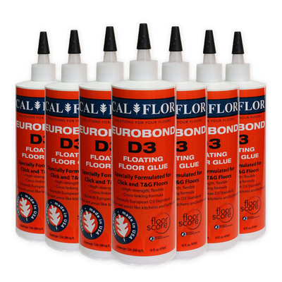 12x 16oz CalFlor Eurobond Floating Floor Glue - Type II/D3 Water Resistant, Flex