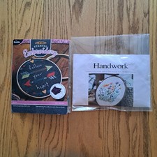 "Follow Your Heart" New &"Hundred Flowers" Opened Crewel Embroidery Floral Kit 