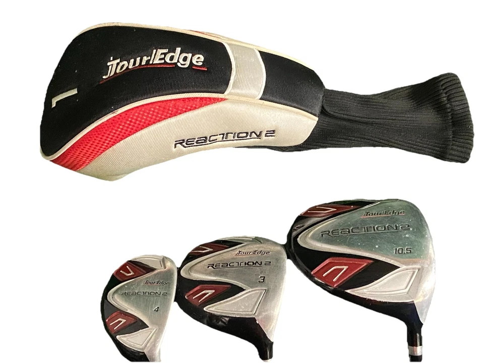 Tour Edge Reaction2 Wood Set 460cc Ti Driver,3w, 4h Regular Flex RH Nice Grips - Image 2 of 4