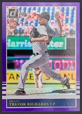 2019 Panini Donruss Trevor Richards #201 Holo Purple RC Miami Marlins