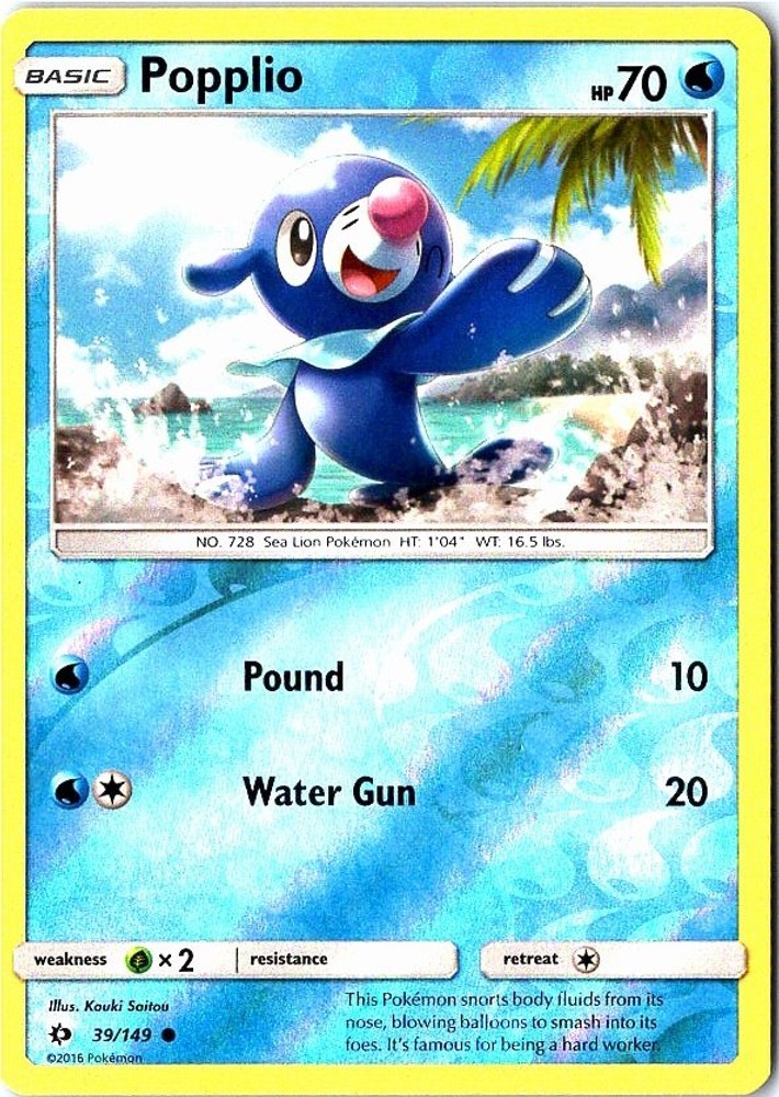 Popplio 39/149 SM Base Set Reverse HolofoilNM