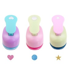 3 PCS Craft Hole Punch Shapes, 0.31-0.39 Inch Paper Punches for Crafting, Col...