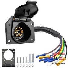 7 Way RV Trailer Light Connector Socket,7 Core Trailer 7 Pin Truck Trailer Plug