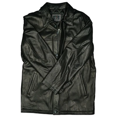 ITALLO Herren Leder Jacke Mantel Lammnappa 52 XXL schwarz gesteppt weich winter - Bild 1 von 3