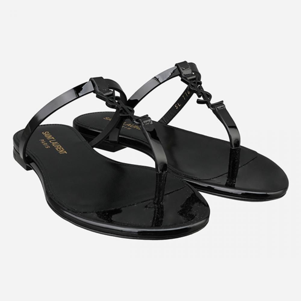 Saint Laurent Cassandra sandali piatti slide 776081 1TVVV 1000 80296913