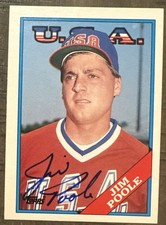 1988 TOPPS TRADED JIM POOLE TEAM USA SIGNED ROOKIE RC CARD #88T. rookie card picture