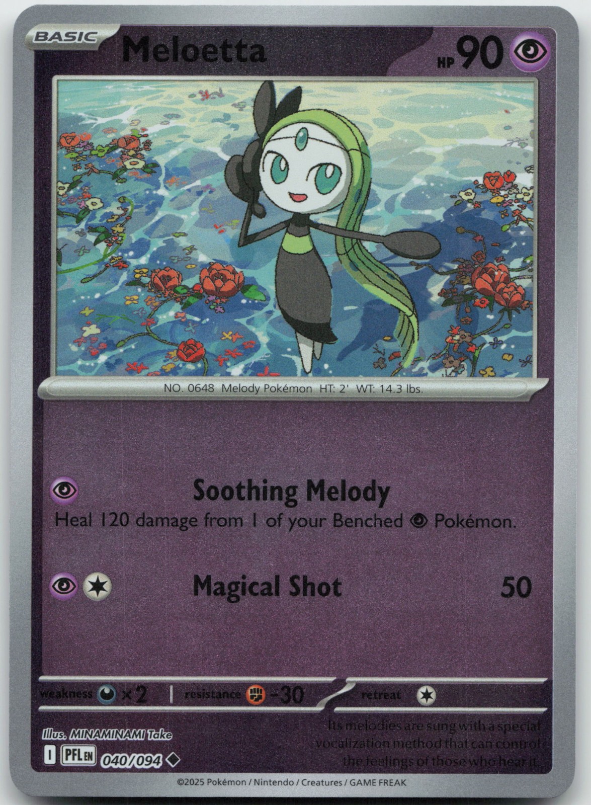 Meloetta 040/094 Reverse Holofoil (RH) ME02: Phantasmal Flames (PFL) - NM/LP