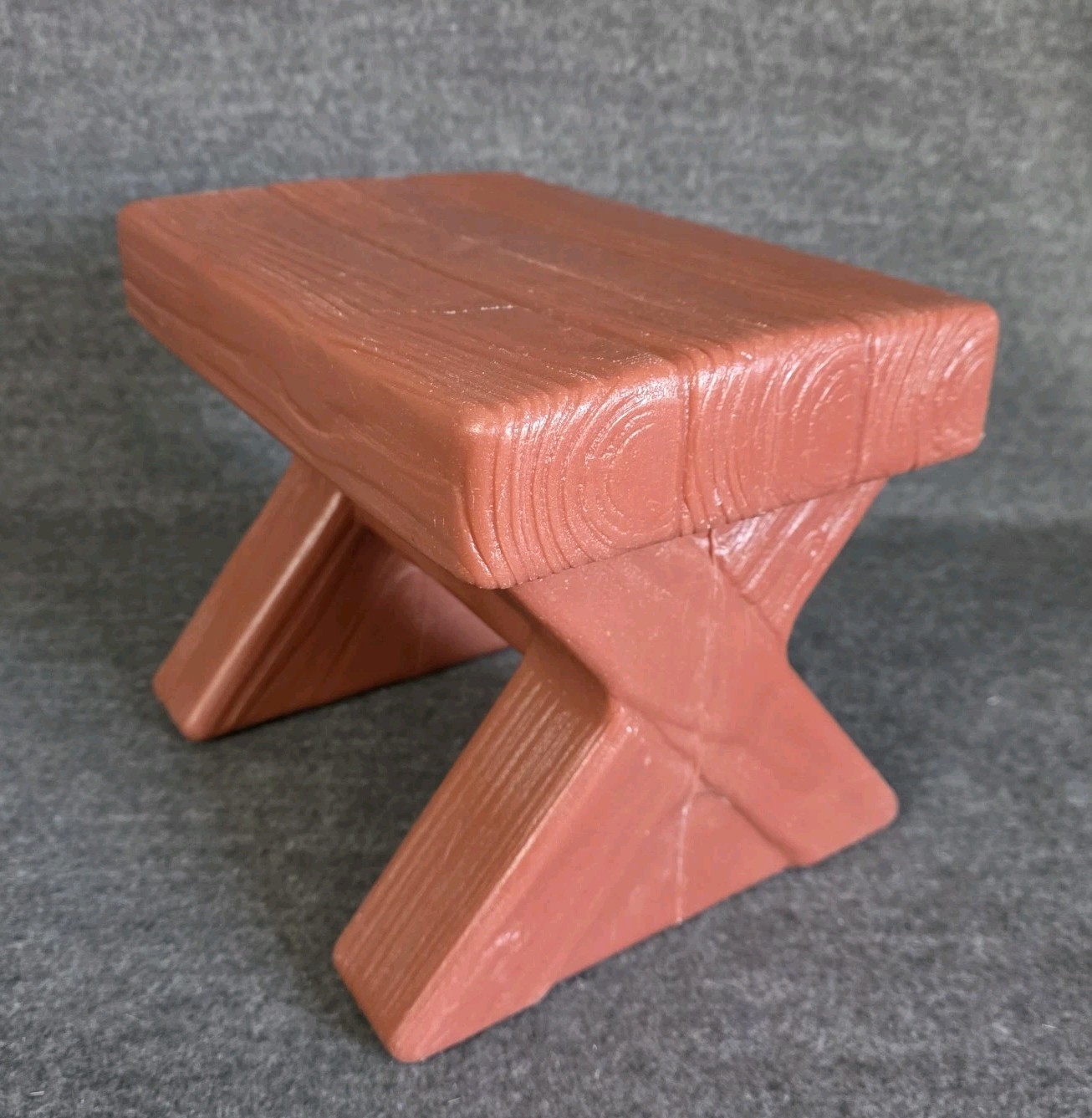 Vtg Little Tikes Plastic &ldquo;Wood Grain&rdquo; Stool/Bench Kids O