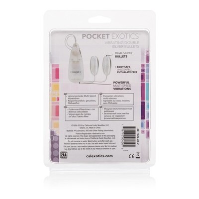 Calexotics Pocket Exotics Vibrating Double Silver Bullets Hp-Se1104052