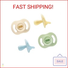 Tommee Tippee Ultra-Light StayPut Pacifier, One-Piece Silicone Design, 0-6m, 4 P