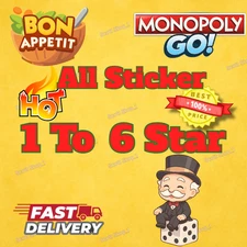 GO Stickers Monopoly 1⭐-5⭐ 🥩Bon Appetit 🕒24/7🔥CHEAP & FAST