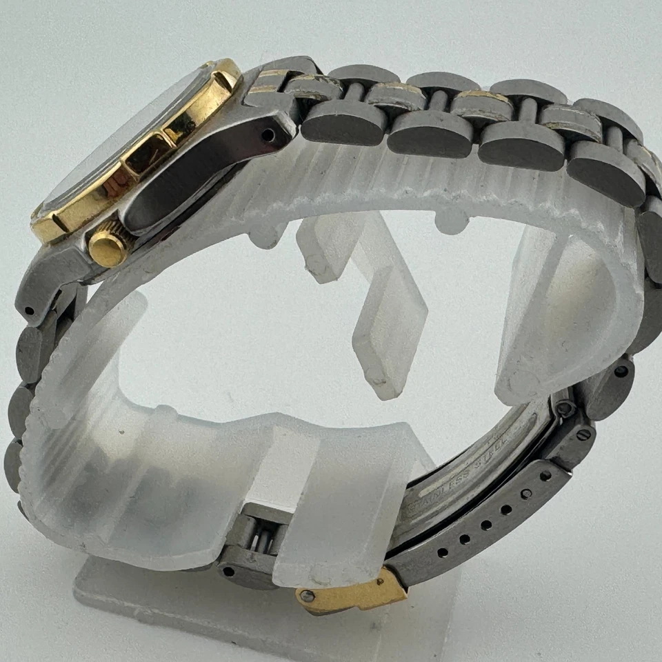 De Colección Geneve Reloj Suizo Cuarzo Mujer 100m Doble Tono Acero Fecha Analógico Batería Nueva Foto 4 de 4