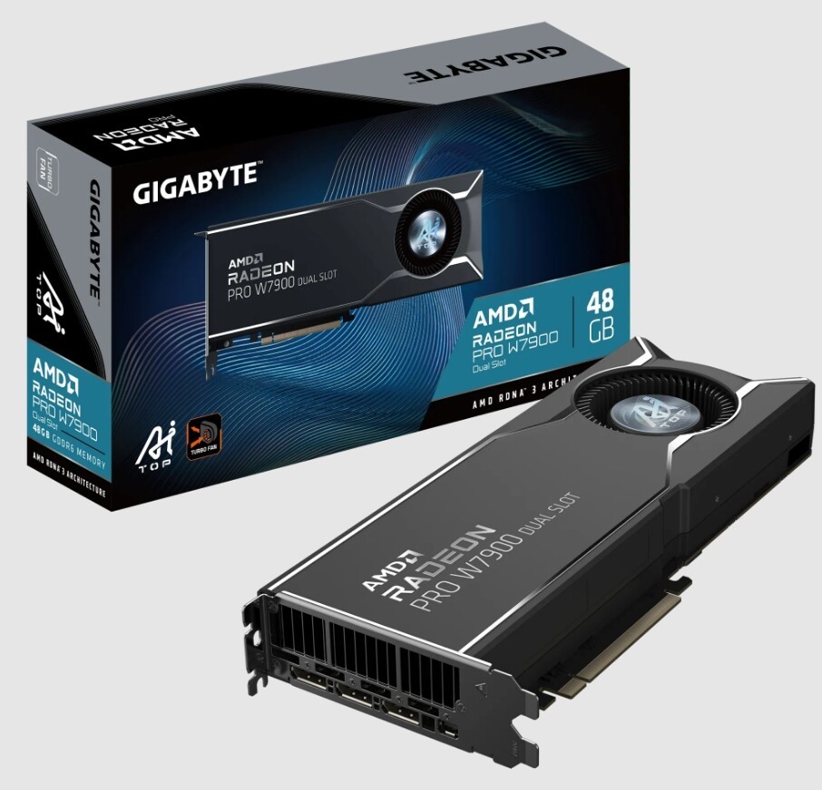 Gigabyte Radeon PRO W7900 Dual Slot AI TOP 48GB GPU Graphics Card