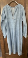 3K$ VALENTINO GARAVANI Denim Tunic Kaftan Dress Chambray Beach V-Neck XL-XXL
